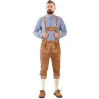 Alessandro Salvarini Trachtenlederhose ASSeppl Lederhose aus Echtleder mit Träger im traditionellen Stil
