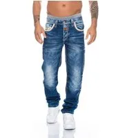 Cipo & Baxx Regular-fit-Jeans Herren Jeans Hose mit aufwendigen Verzierungen Extravagante Details mit eleganter Farbwahl