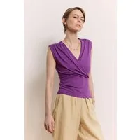 Tranquillo Shirttop Top Jaane aus EcoVero™ Viskose Nachhaltiger EcoVero™-Jersey mit femininer Wickeloptik