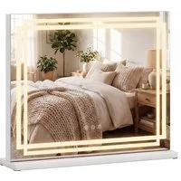 COSTWAY Schminkspiegel (1-St), LED Hollywood Spiegel, mit 3-farbigen dimmbaren Modi, 58x48cm