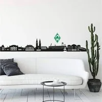 Werder Bremen Wandtattoo Fußball SV Werder Bremen Stadt Skyline Deutscher Meister Logo, Wandbild selbstklebend, entfernbar