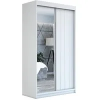 A&J MöbelLand GmbH Schiebetürenschrank VIGO mit Spiegel. (nur für kurze Zeit! TOP ANGEBOT! Geräumiger Schrank mit viel Stauraum:6 Regalen und 1 Kleiderstange – -ideal zur Aufbewahrung von Kleidung und Accessoires. TOP PRODUKT! Farbe und Größe (120 cm