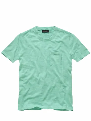 Mey & Edlich Herren Ultraleichtes Strickshirt Blau 100 % Baumwolle (bio)