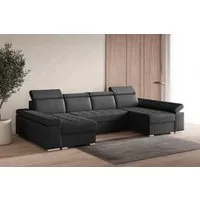 MOEBLO Wohnlandschaft LUKA U, Couch für Wohnzimmer Schlafsofa Sofa verstellbare Kopfstütze U-Form Eckcouch Wohnlandschaft Polsterecke mit Schlaffunktion und Bettkasten, (BxHxT): 330x94x168 cm