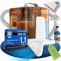 Grenintol Teppichreinigungsgerät 25kPA Waschsauger,Teppichreiniger,Tragbarerer Polsterreiniger Gerät, 600 W, 1,45 l Frischwassertank + 1,6 l Schmutzwassertank, tragbarer Nasssauger & Fleckenreiniger mit 2-Tank-System, reinigt gründlich Polster, Teppi