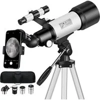 LuxusKollektion Achromatischer Refraktor Teleskop Astronomie Profi 70/400mm Anfänger 5x24 Sucherfernrohr Stativ