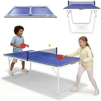HyperMotion Tischtennisplatte HyperMotion klappbarer Tischtennistisch Set mit Netz & Schlägern