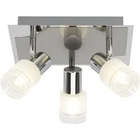Brilliant Deckenstrahler Lea, LED wechselbar, Warmweiß, LED Spotrondell 3flg eisen/chrom/weiß
