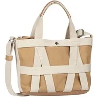 TOM TAILOR Denim Shopper Jada, Damen Umhängetasche, Handtasche mit schückendem Gewebebandgitter