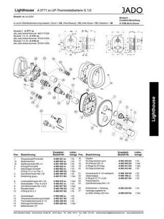 Jado Thermostatgriff Innenteil, A860821AA A860821AA