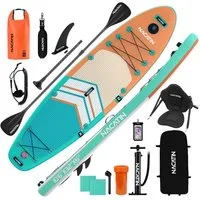 NACATIN Inflatable SUP-Board mit Kajaksitz, Paddel, Pumpe, Rucksack & Tasche, Inflatable SUP Board, Aufblasbares SUP Board 10'6" für Erwachsene