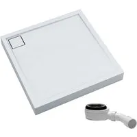 Aquabad® Duschwanne Komplettset FINCA, Quadrat, Acryl, 1-St., Duschwanne + Ablaufgarnitur, 80x80 cm