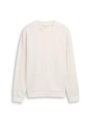 Denim Tom Tailor - Sweatshirt aus Baumwolle wool white - Gr. - M