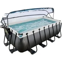 EXIT Framepool inkl. multifunktionaler Poolabdeckung (Set, 4-tlg), BxLxH: 200x400x122 cm, mit Sandfilteranlage und Sicherheitsleiter