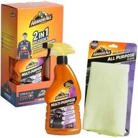 Armor All 2in1 Set Universal-Reiniger + Mikrofaser-Tuch Kunststoffreiniger (Spar-Set, [- 2in1 Pflegeset Auto Innen-Reinigung Außen-Reinigung Kunststoff-Reiniger Alzweck-Tuch)