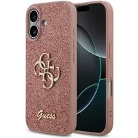 Guess Backcover Guess 4G Metal Logo Back Cover mit Glitter Apple iPhone 17 - Rosa