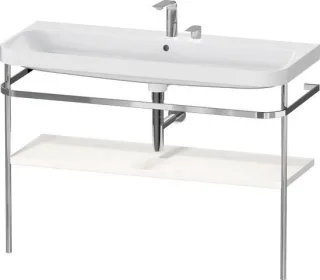 Duravit Happy D.2 Plus c-shaped Set mit Metallkonsole Weiß Hochglanz 1175x490x850 mm - HP4839E222200 HP4839E22220000