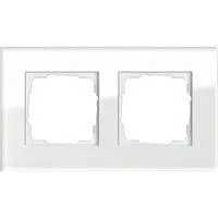 Abdeckrahmen zweifach aus Glas, glänzende Oberfläche, System 55 Esprit, Typ 021212 weiß (glänzend), Retail