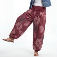 OriginalYou Haremshose Sommerhose luftig und leichte Pumphose für Damen mit elastischem Bund, sommerliches Design, Middle Waist