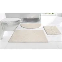 OTTO home Badematte Ognon, Scandi, Boho, modernes Muster, Höhe 15 mm, rutschhemmend beschichtet, schnell trocknend, strapazierfähig, fußbodenheizungsgeeignet, Polyester, rechteckig, Badteppich, Uni Farben, Hoch-Tief-Effekt