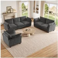 i@home Sofa Sofa-Set, 3 Teile, 3-Sitzer &2-Sitzer &Sessel, Mit Kissen, Cloud Komfort, Modernes Design