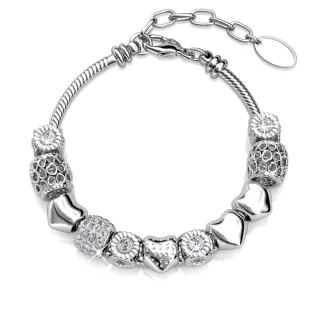 Strahlende Charm-Armbänder - Silber und Kristall