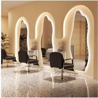 WDWRITTI Spiegel groß für Friseurladen Hotel Garderobe & Flur Schlafzimmer Wohnzimmer (Wandspiegel mit LED Beleuchtung, 1-St., 165x60, 145x60, 165x65, 150x50), 3Lichtfarben, Dimmbar, Memory-Funktion