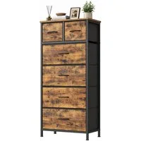SONGMICS Kommode Schrank mit 3/4/5 Schubladen, Aufbewahrungsschrank, Stahl, MDF, Vliesstoff, für Schlafzimmer