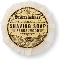 Störtebekker Rasierseife Sandelholz - für ergiebigen Rasierschaum - Handgefertigt, 1-tlg., Vegan, plastikfrei verpackt, handgefertigt