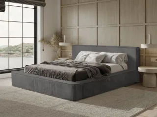 Polsterbett Doppelbett MODESTO 180x200cm in Stoff Lincoln Anthrazit