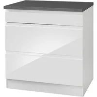 KOCHSTATION Kochfeldumbauschrank KS-Virginia,neu in verbesserter Ausführung (Stauraum, Softclose) Breite 80 cm, Höhe 86 cm, Softclose-Auszüge