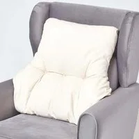 Homescapes Sitzkissen Rückenkissen creme – Rückenstützkissen 68 x 58 cm mit Baumwollbezug