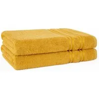 HAMMETEX Duschtuch 2er Set Badetücher 70x140 cm, 100% Baumwolle, Weich & Saugstark, Frottier (Set, 2-St), mit Bordüre, einfarbig, weich