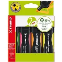 STABILO Marker STABILO GREEN BOSS Textmarker - 2+5 mm - 4er Set