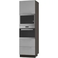 Feldmann-Wohnen Unterschrank Kvantum (Türscharniere mit Soft-Close-Funktion, 1-St., Fronten mit dekorativen Fräsungen und leicht abgerundeten Ecken) 60x59x207cm lava - dust grey (Q-D14/RU/2R-284)