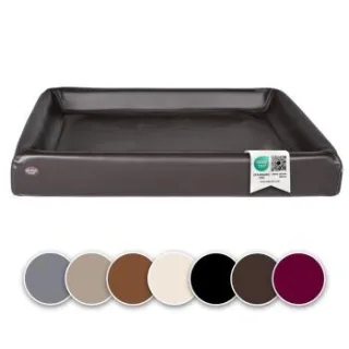 SABRO Hundebett KUDDE Kunstleder dunkelbraun 70 cm, 85 cm