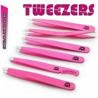 Haryali London Pinzette Professionelles Augenbrauen-Wimpern pinzetten-Set Haarentfernun zupfer, 6 pieces pack, schräg, spitz, rund, gerade, schräg+kamm, spitz+schräg, Beauty Friseur Wimpernverlängerung eingewachsene Haarentfernung Frauen