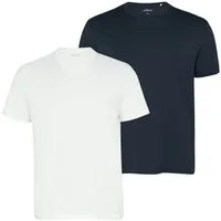 s.Oliver T-Shirt Big Size (2-tlg) Rundhals, kurzarm, dezenter Logo-Aufdruck, im 2er Pack