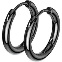 viva-adorno Paar Creolen Damen Klappcreolen Hoop Ohrringe Edelstahl verschiedene Größen, dünn schmal Conch Helix Cartilage Piercing