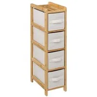 5five Simply Smart Badregal Bambusregal TIDY mit 4 Stoffkörben, schmal, H. 78,5 cm
