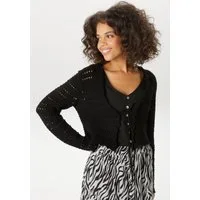 Aniston CASUAL Strickjacke im trendigen Ajour-Muster-Mix