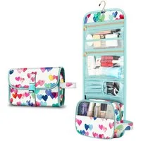 Fintie Kulturbeutel Tragbare Kulturtasche Kosmetiktasche Reisetasche, Große wasserdichte, Aufhängen Make-up Organizer Stauraum Tasche für Damen Mädchen