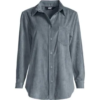 Stretchcord-Bluse für Damen, Damen, size: regular, Grün, Polyester/Nylon/Viskose, by Lands' End