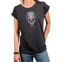 MAKAYA T-Shirt Damen Oberteil mit Gitarrenmotiv, Hard Rock & Festival Style (Schwarz, Blau, Dunkelgrau, 34, 36, 38, 40, 42, 44, 46, 48, 50) Baumwolle