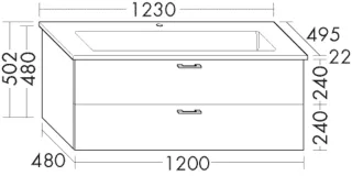 Burgbad Keramik Waschtisch-Set Sys30 PG2 Echo Eiche Dekor Silber/Schwarz Matt, SFAL123F6024C0038 SFAL123F6024C0038