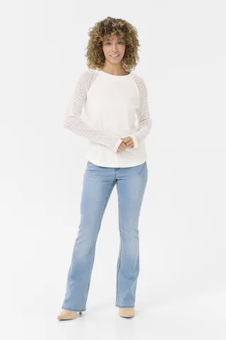 Langarm-Shirt Regular fit white