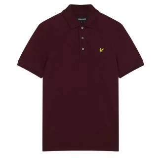Lyle & Scott Branded Chest Logo Weavers Claret Burgundy Poloshirt