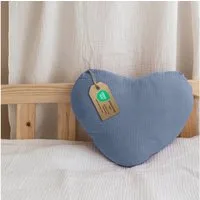 lilimaus Dekokissen Kuschelkissen Herz & Stern aus Musselin fürs Kinderzimmer, Kuschelkissen mit & ohne Füllung - passend zu Betthimmel & Bettwäsche