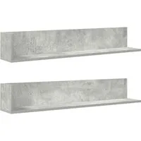 vidaXL Regal Wandregale 2 Stk. Betongrau 100x16,5x16,5 cm Holzwerkstoff, 1-tlg.