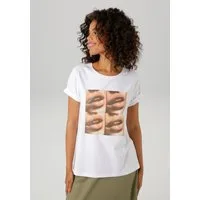 Aniston CASUAL T-Shirt mit Glitzer verzierter Frontdruck